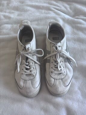 Onitsuka Tiger by Asics White and Gray Women's Athletic Sneakers!